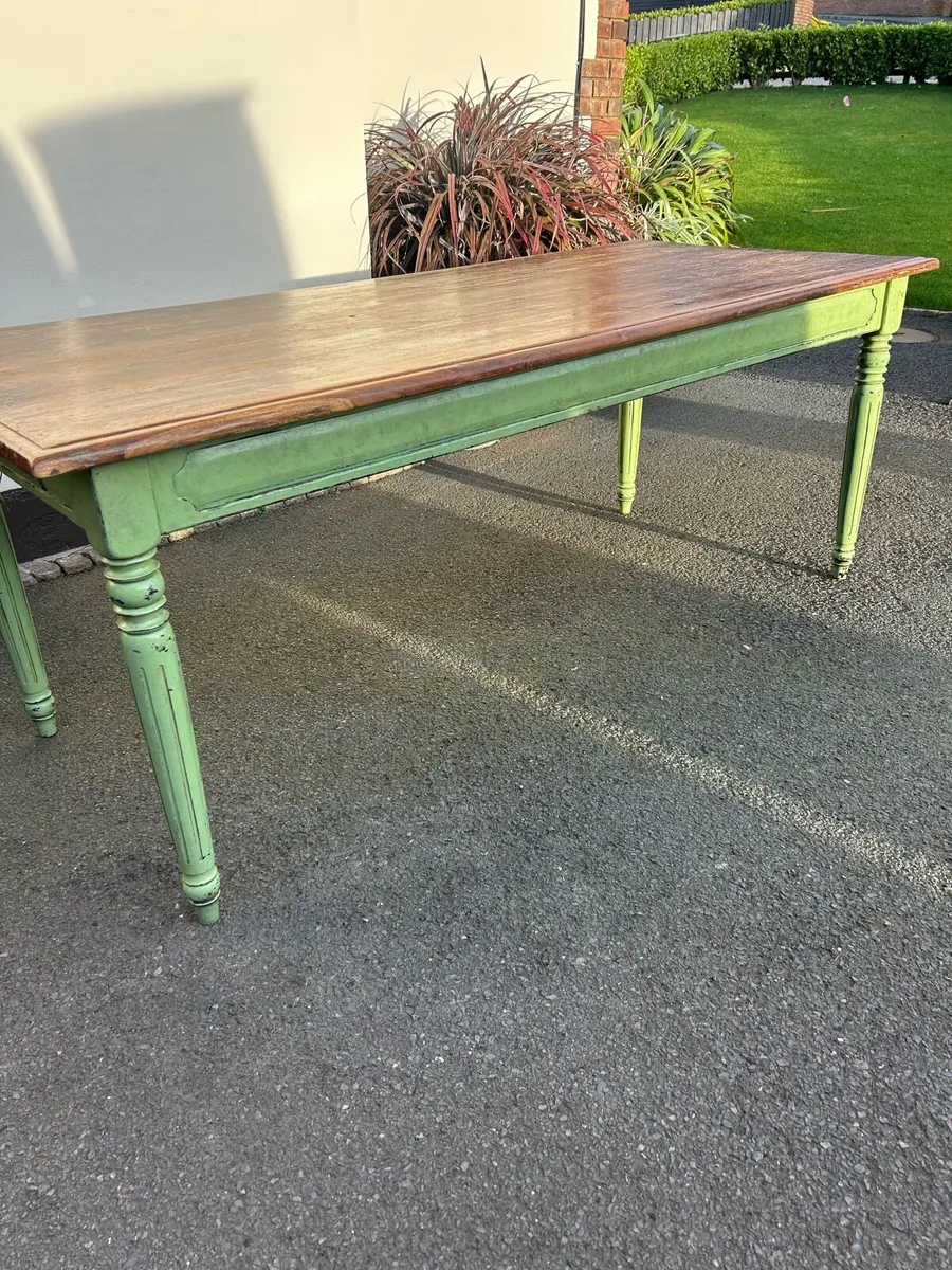 Antique farmhouse table vintage old - Image 3