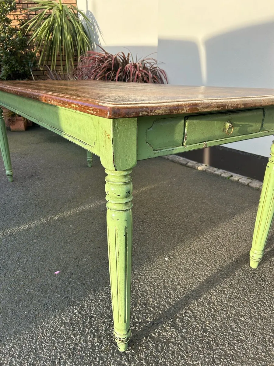 Antique farmhouse table vintage old - Image 4