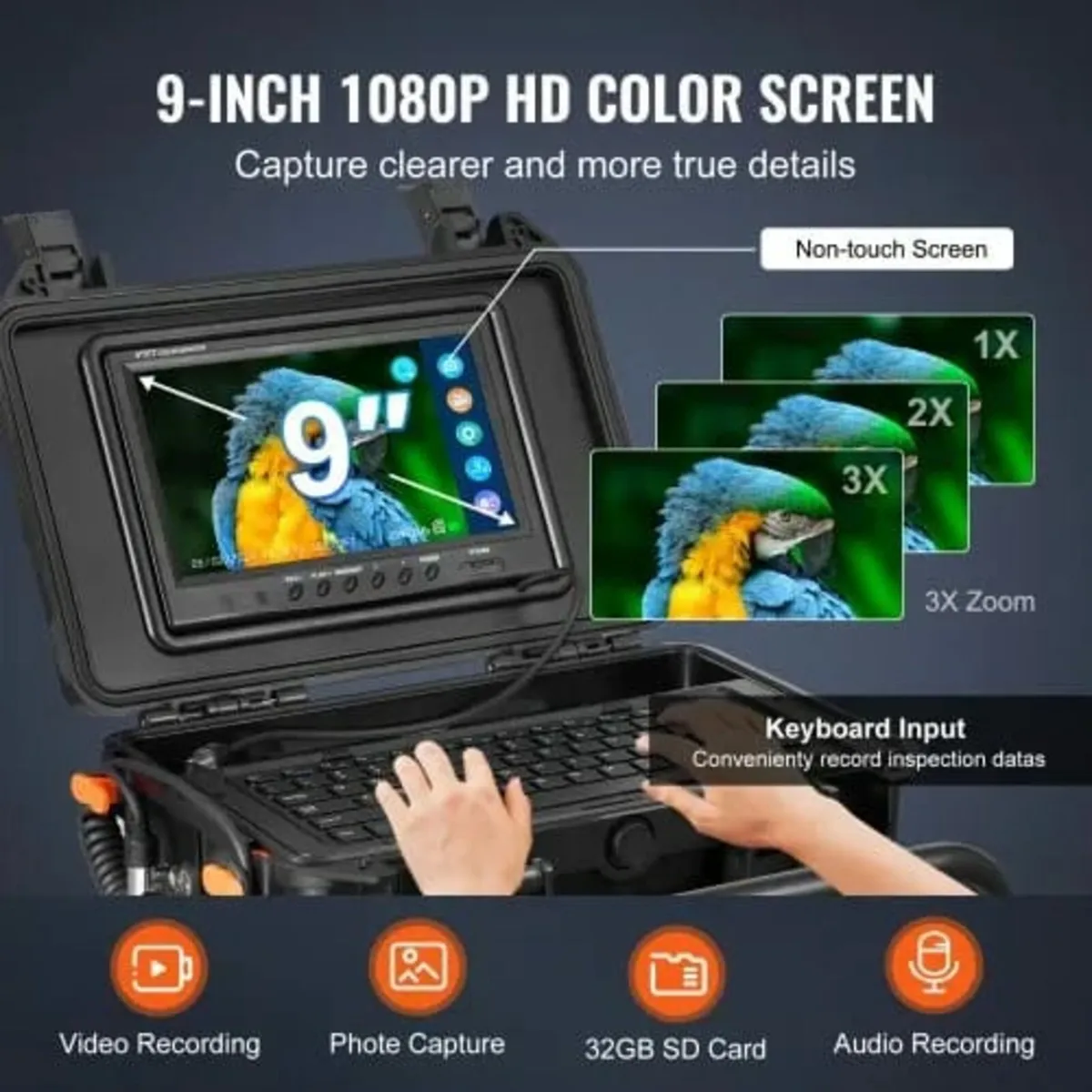 165 ft/50m, Self-Leveling Drain Camera with 512Hz - Image 3