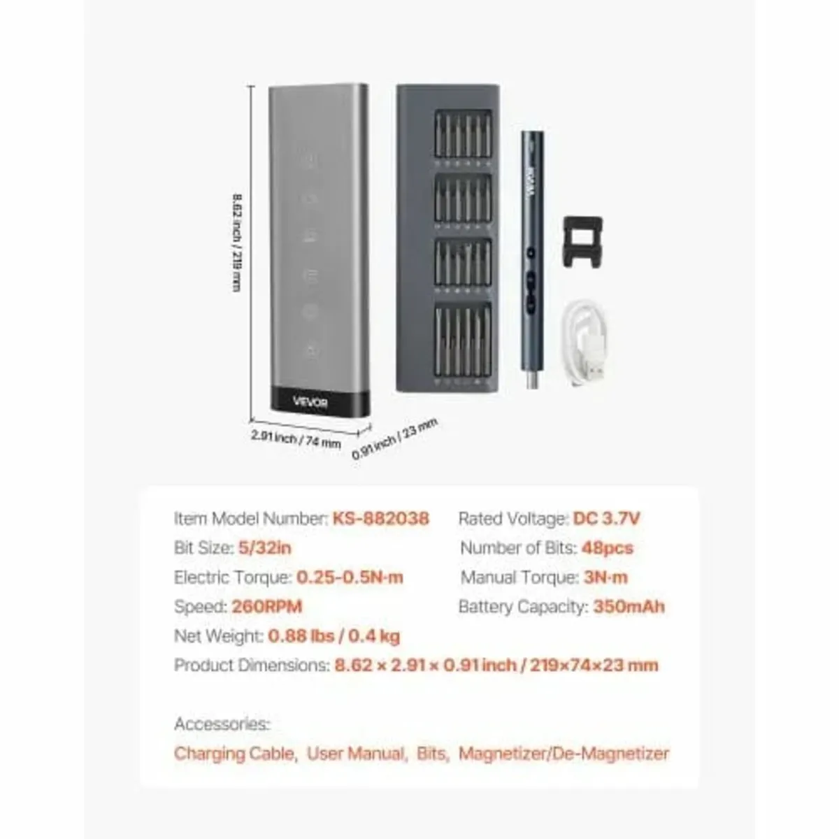 Electric Precision Screwdriver Set, 48 Magnetic Bi - Image 2