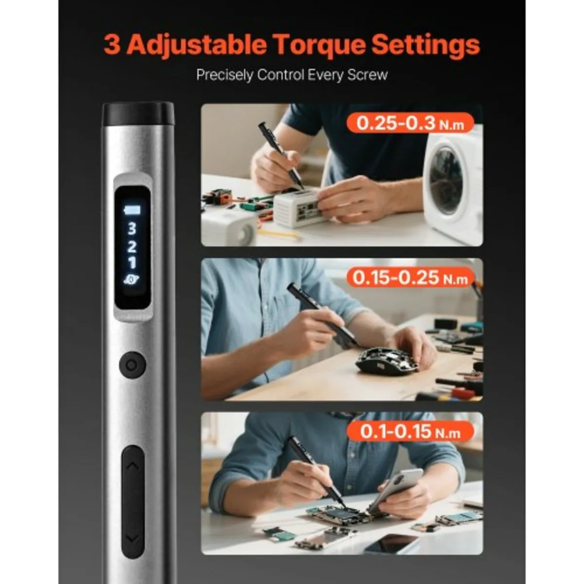 Electric Precision Screwdriver Set, 52 Magnetic Bi - Image 2