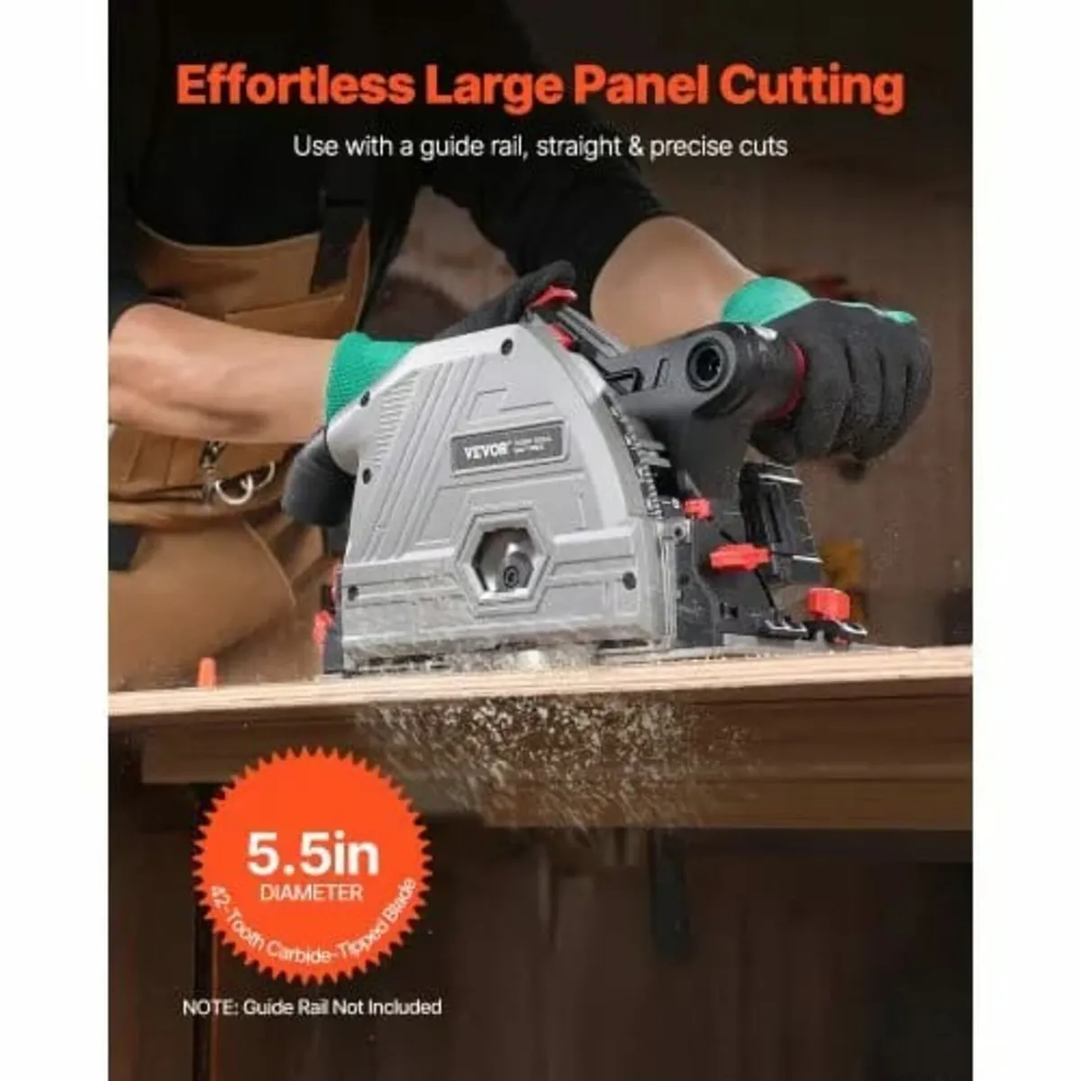 Cordless Track Saw, 140 mm(5.5 in) Blade, Brushles - Image 3