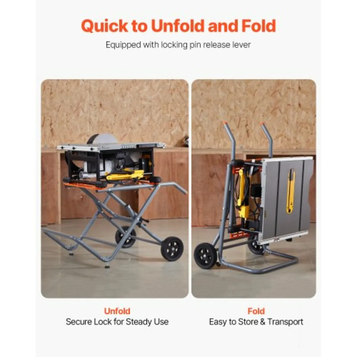 Portable Table Saw Stand, 159 kg/350 lbs Load Capa - Image 4