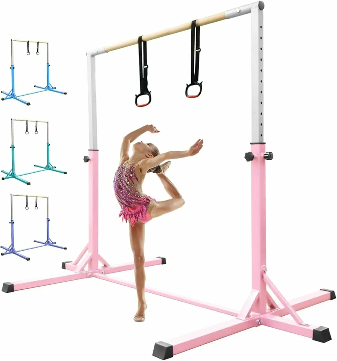 Gymnastics Bar Horizontal Bar with Gymnastic Rings - Image 1