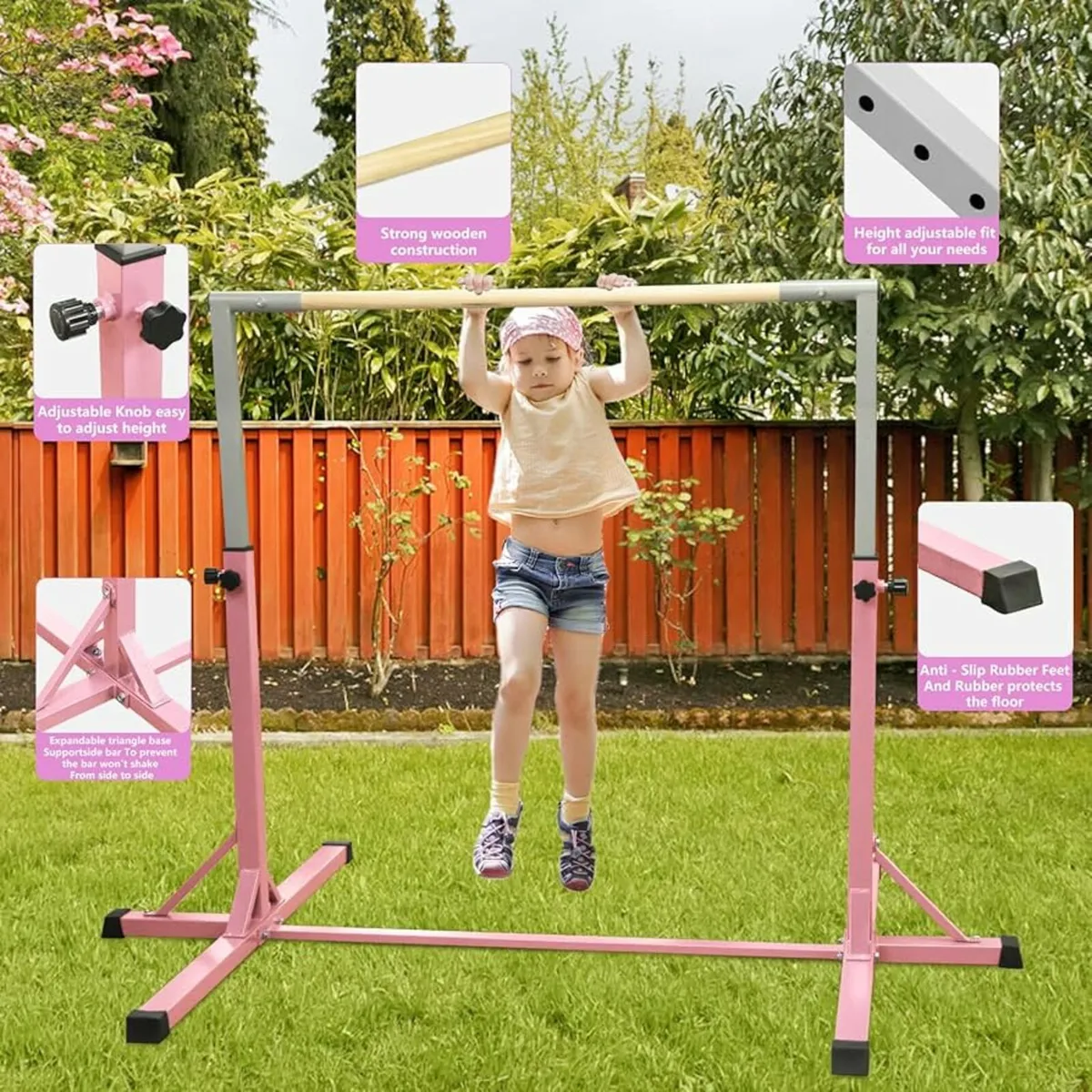 Gymnastics Bar Horizontal Bar with Gymnastic Rings - Image 3
