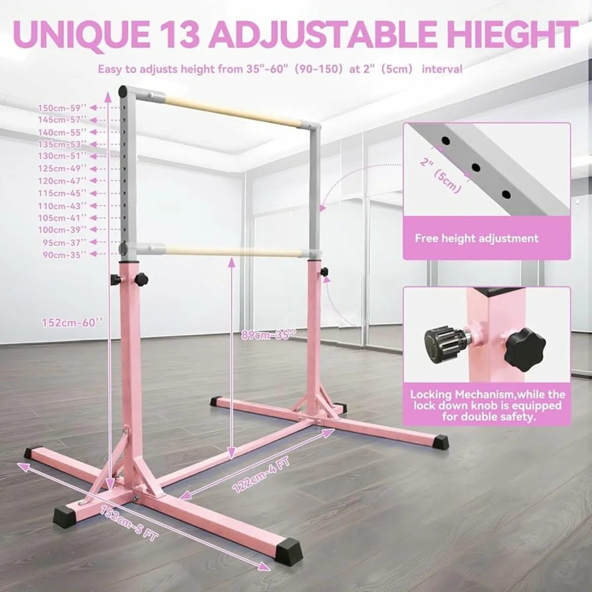 Gymnastics Bar Horizontal Bar with Gymnastic Rings - Image 4