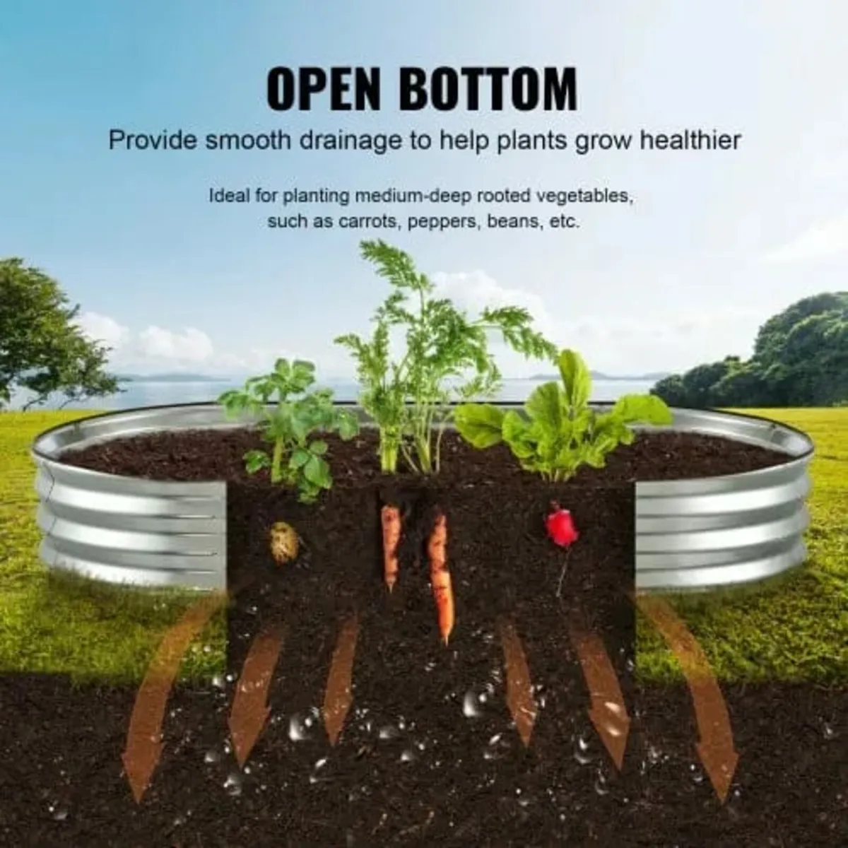 Raised Garden Bed, 71.9 x 36.4 x 11 inch Galvanize - Image 2