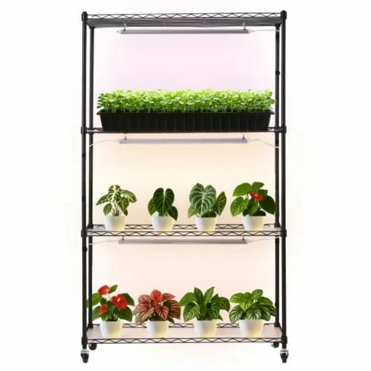 Plant Shelf with Grow Light, 4-Tier Indoor Plant S - Image 1