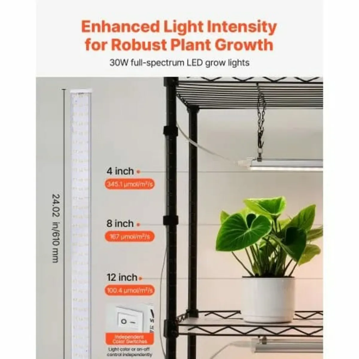 Plant Shelf with Grow Light, 4-Tier Indoor Plant S - Image 4