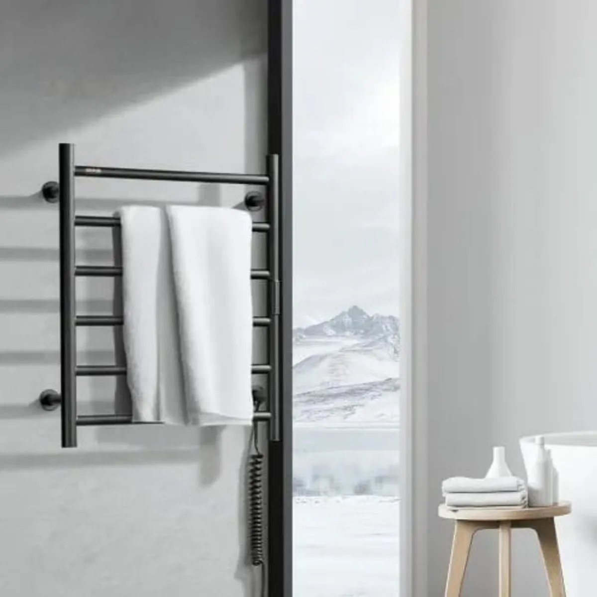 6 Bars Towel Warmer Rack, Wall Mounted Heated Towe - Image 4