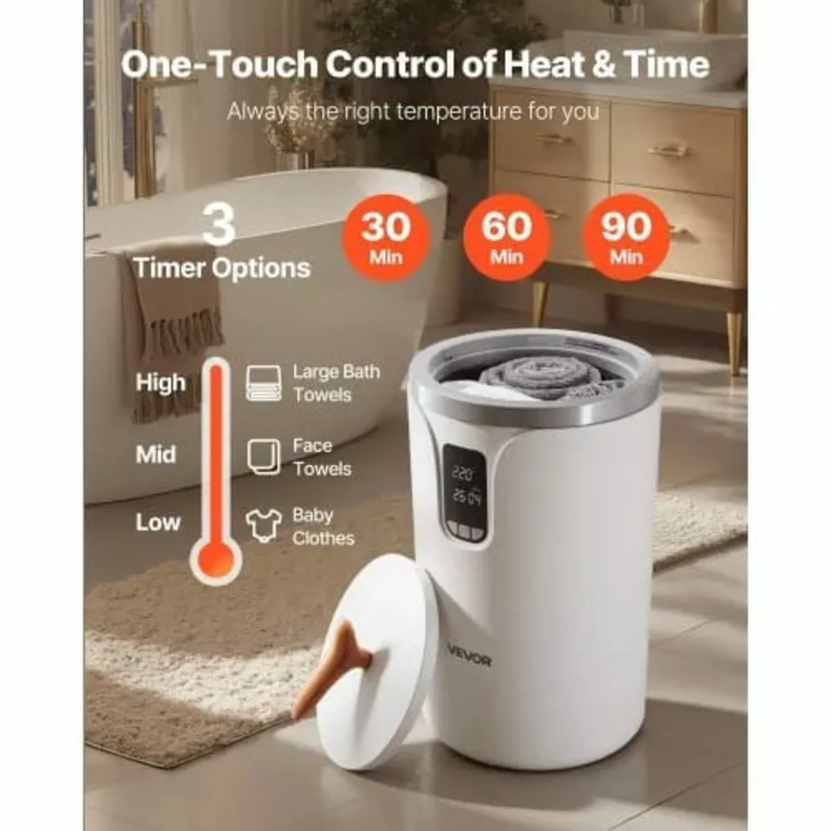 Towel Warmers for Bathroom, Towel Warmer Bucket wi - Image 3