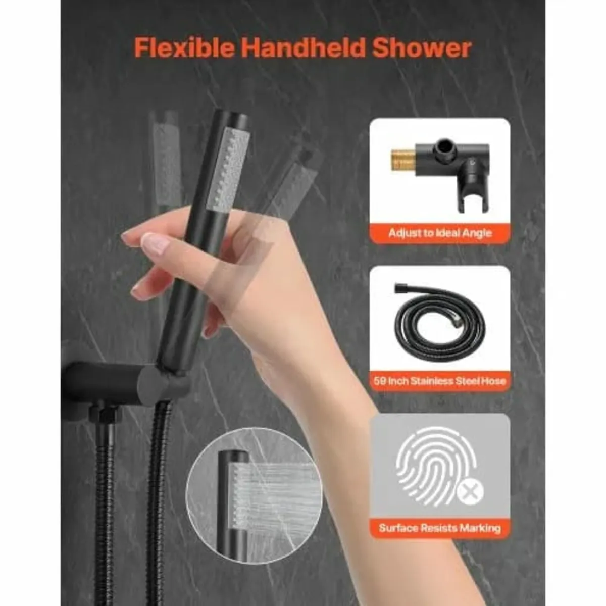 Shower Faucet Set, Rainfall Bathroom Shower System - Image 3