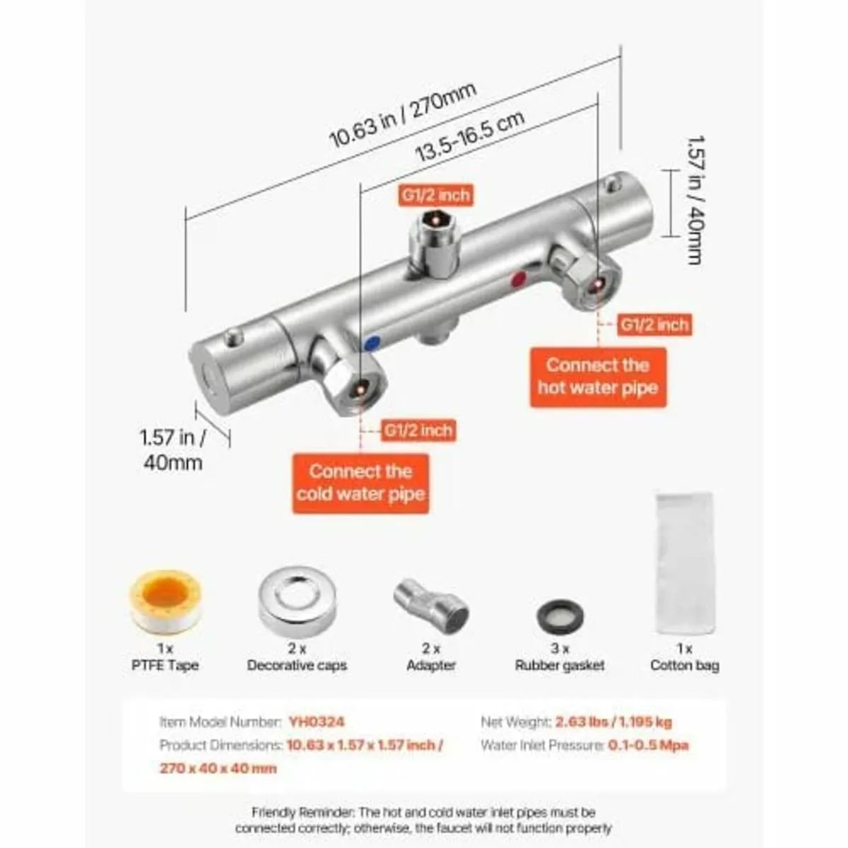 Thermostatic Shower Faucet Valve, 38℃ Secure Lock - Image 2
