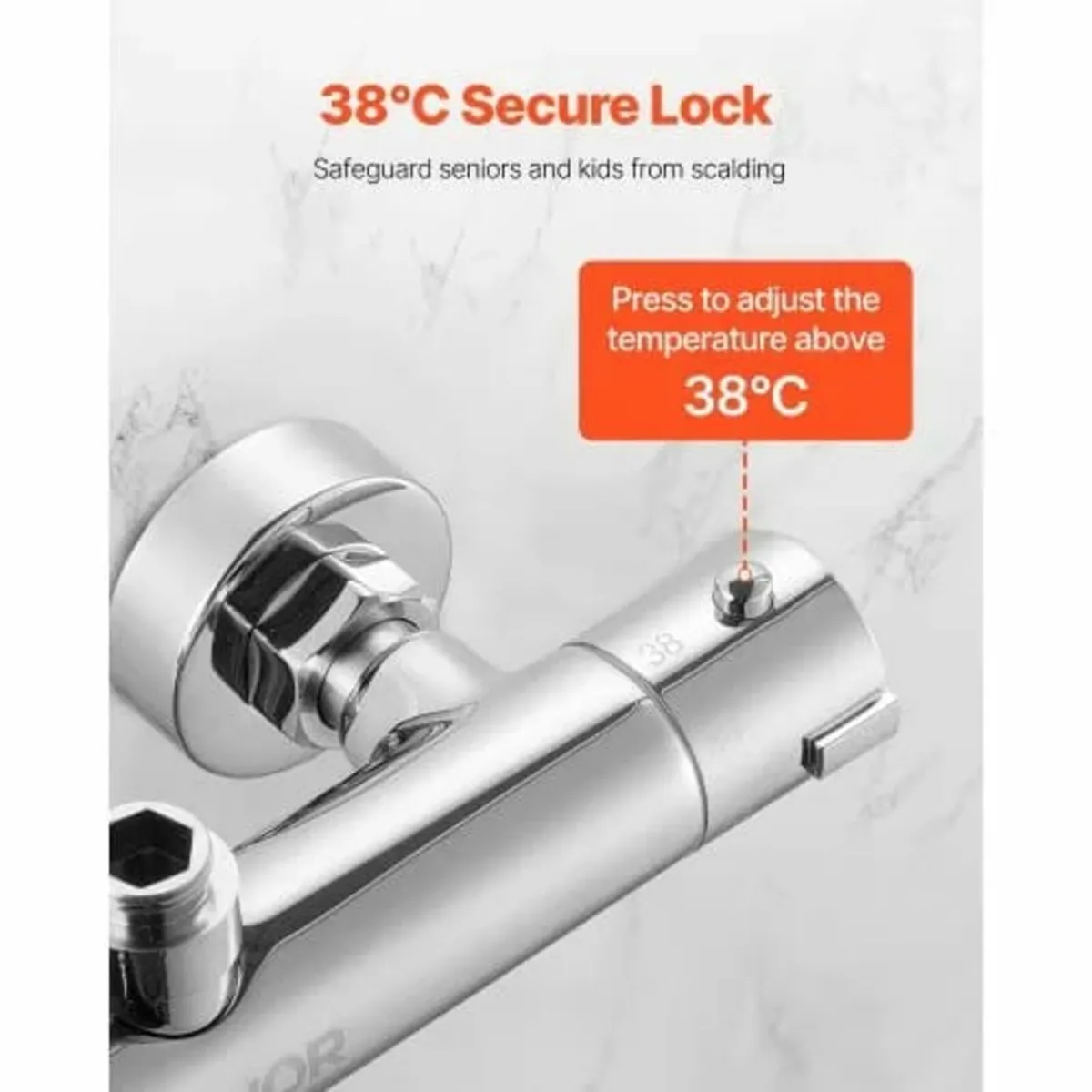 Thermostatic Shower Faucet Valve, 38℃ Secure Lock - Image 3