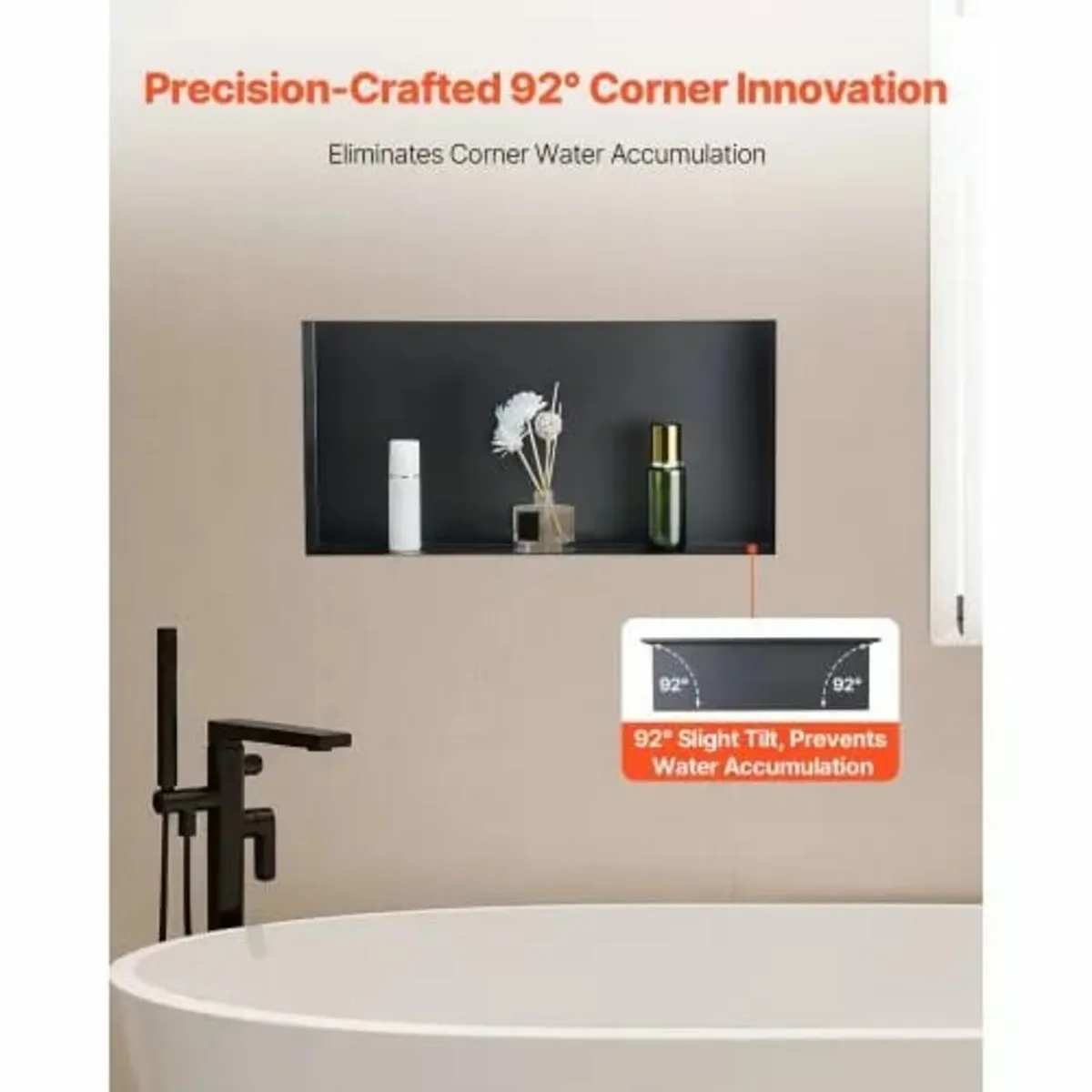 Shower Niche, 33.0 x 63.5 x 10.2 cm Frameless Rece - Image 2