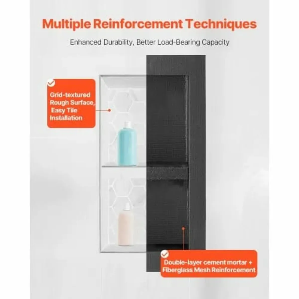 Shower Niche, 40.6 x 81.3 cm + 40.6 x 81.3 cm Rece - Image 3