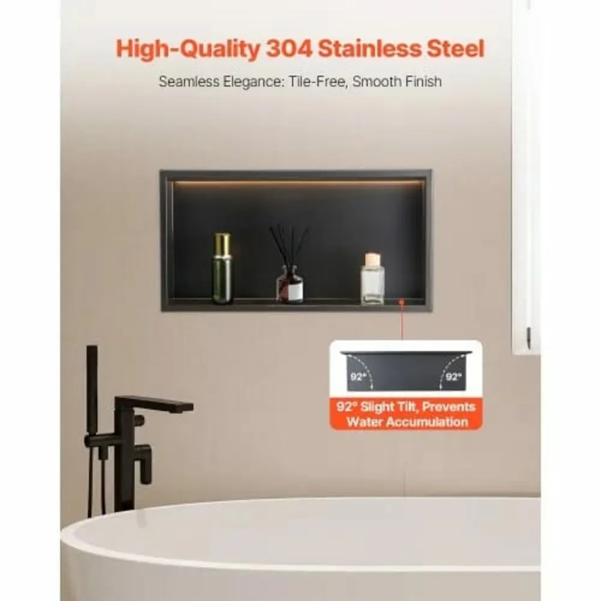 Shower Niche, 33.0 x 63.5 x 10.2 cm Recessed Wall - Image 4