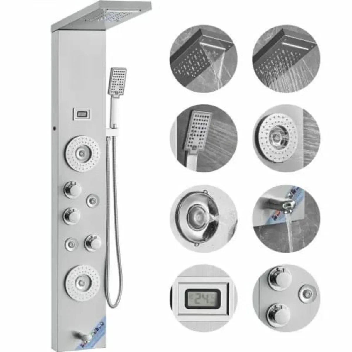 Shower Panel System, 6 Shower Modes, LED & Display - Image 1