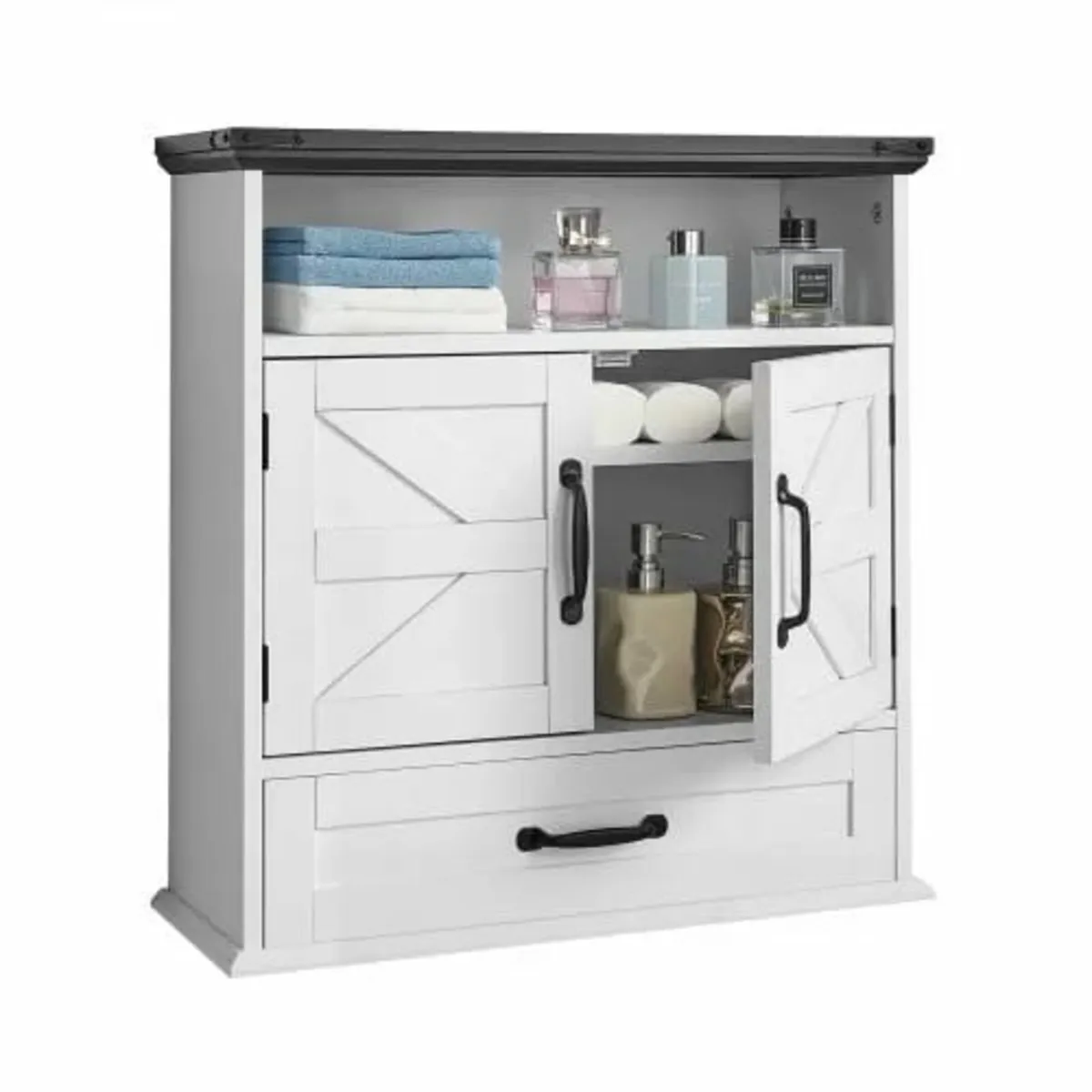 Bathroom Wall Cabinet, 2 Doors & Adjustable Shelf, - Image 1