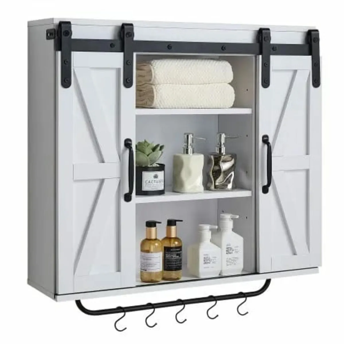 Bathroom Wall Cabinet, 2 Doors and Adjustable Shel - Image 1