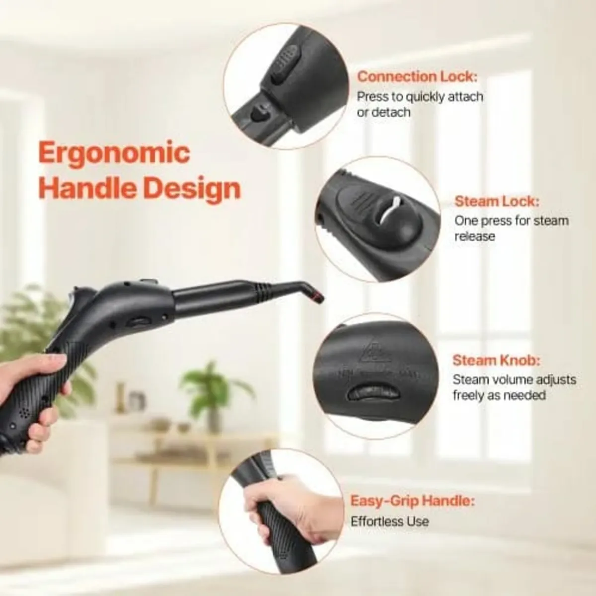 Steam Cleaner, Multipurpose Powerful Steamer with - Image 4