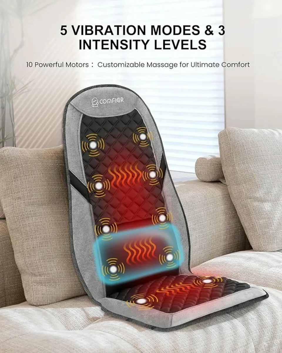 Back Massager for Pain Relief, Massage Chair Pad w - Image 2