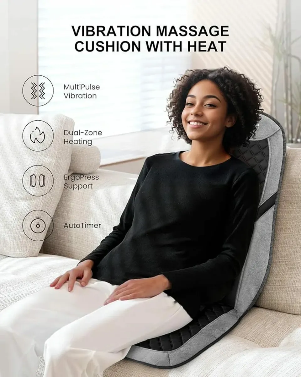 Back Massager for Pain Relief, Massage Chair Pad w - Image 4