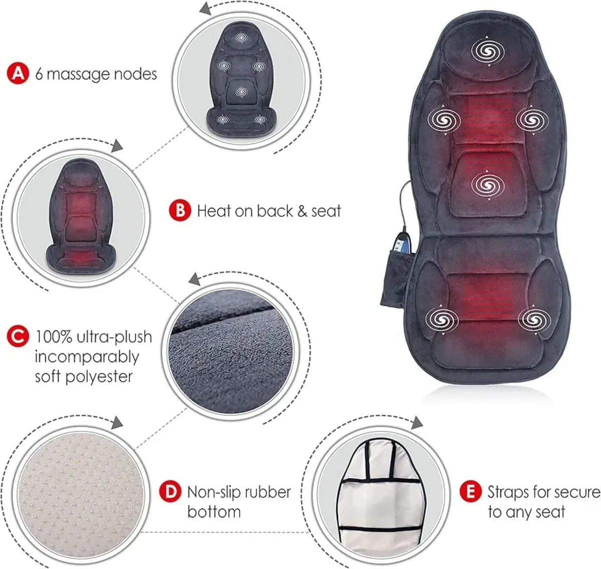 Back Massage with Heat, Vibration Massage Chair wi - Image 2