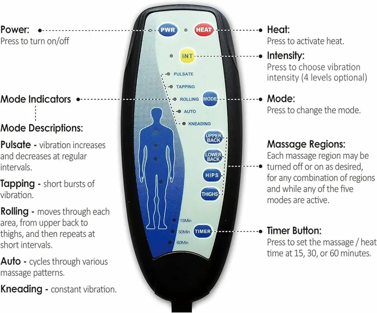 Back Massage with Heat, Vibration Massage Chair wi - Image 4