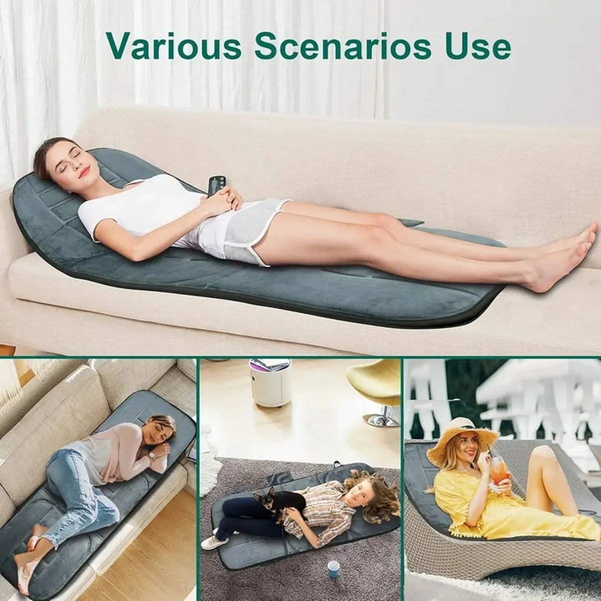 Full Body Massage Mat with Heat, Massage Pad with - Image 3