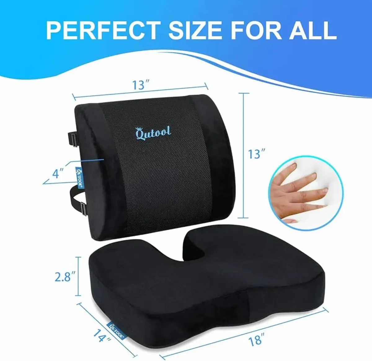 Office Chair Cushion and Lumbar Support Cushion, B - Image 2