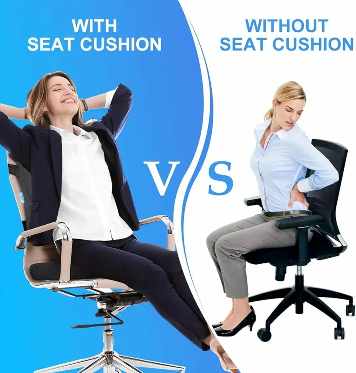 Office Chair Cushion and Lumbar Support Cushion, B - Image 4