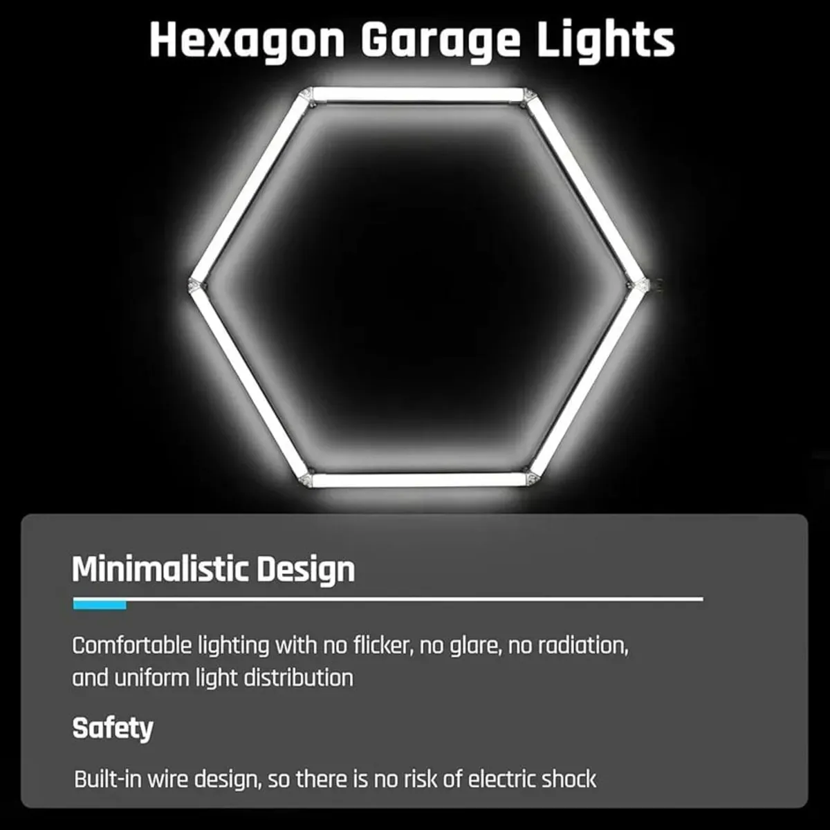 14 Hexagon Honeycomb LED Light,65W 6500K Super Bri - Image 3