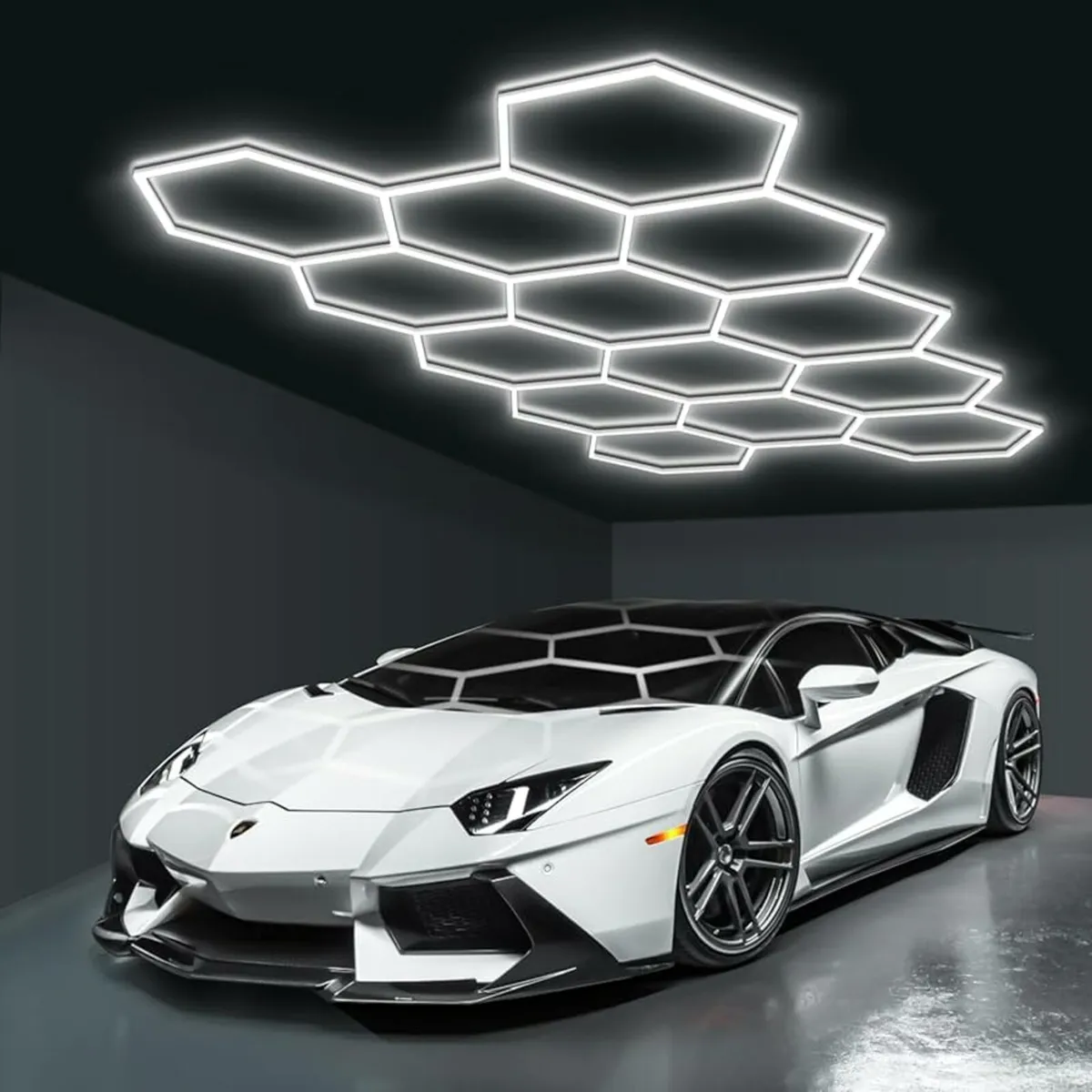 Hexagon LED Garage Lights, Honeycomb Ceiling Light - Image 1