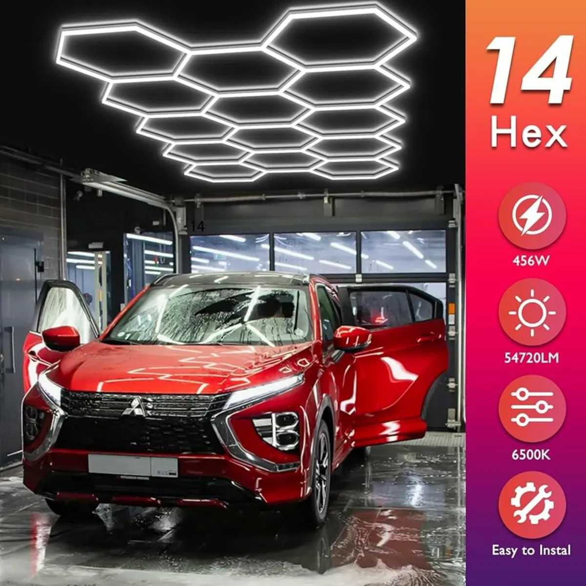 Hexagon LED Garage Lights, Honeycomb Ceiling Light - Image 2