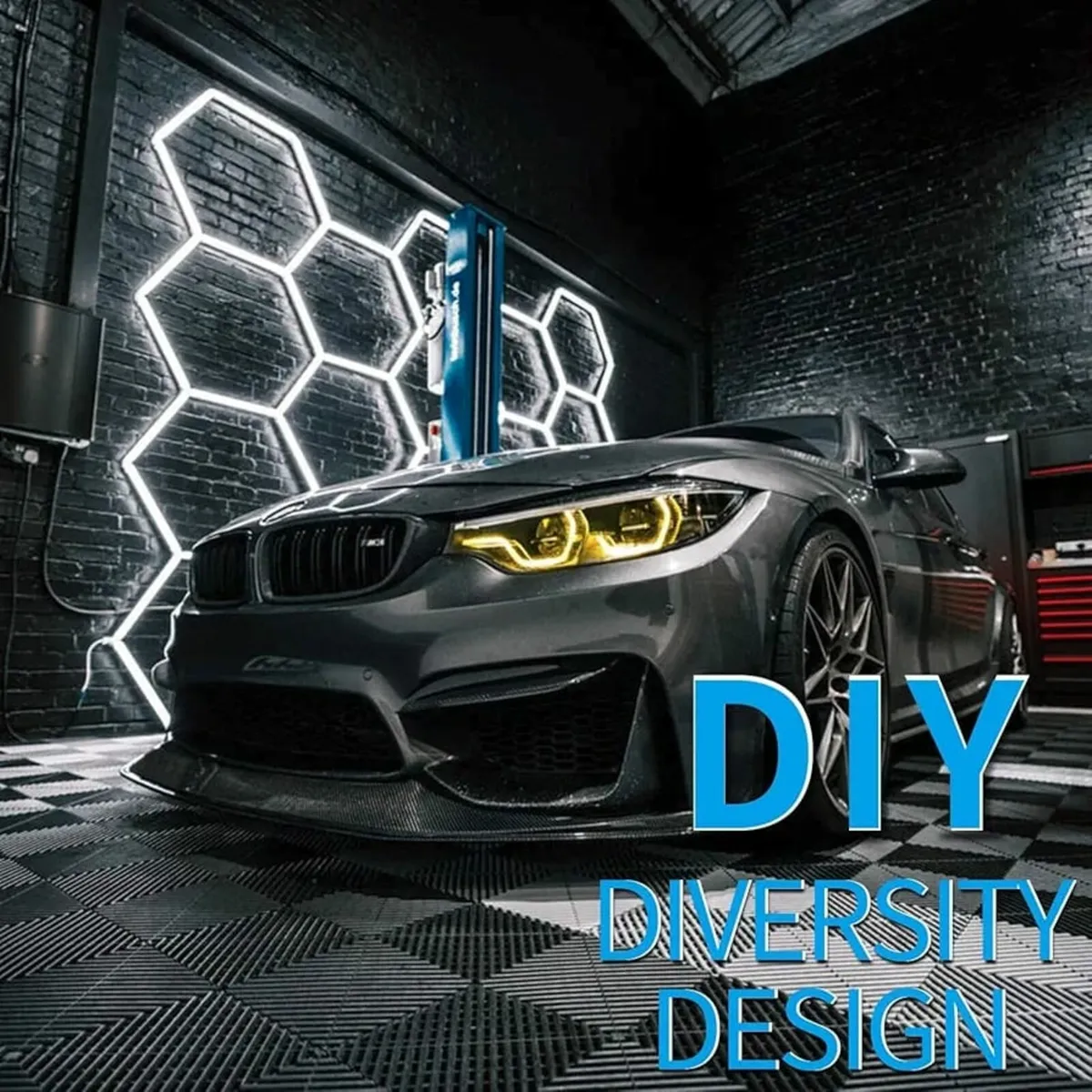 Hexagon LED Garage Lights:192W 5 Grids DIY led Hon - Image 2