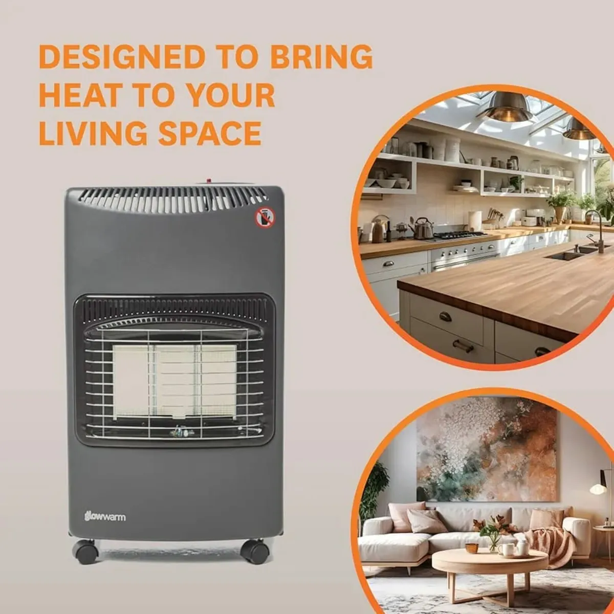 Portable Gas Heater in Grey - 4.1KW Indoor with Ox - Image 3
