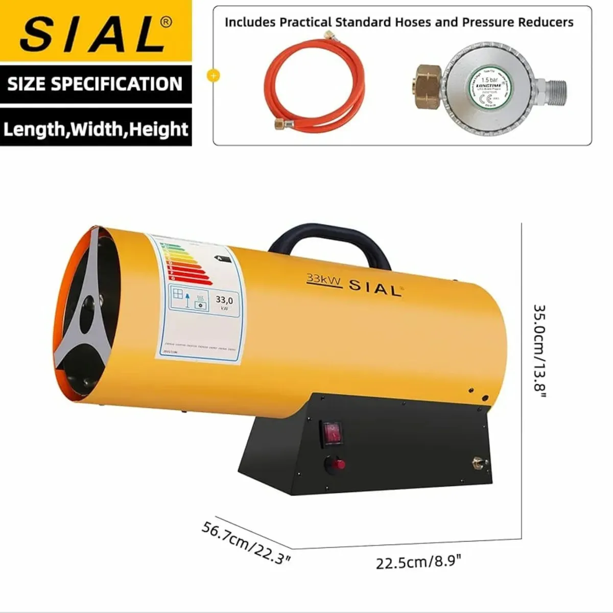 113,000 Btu/hr Industrial Gas Fan Heater Portable - Image 4