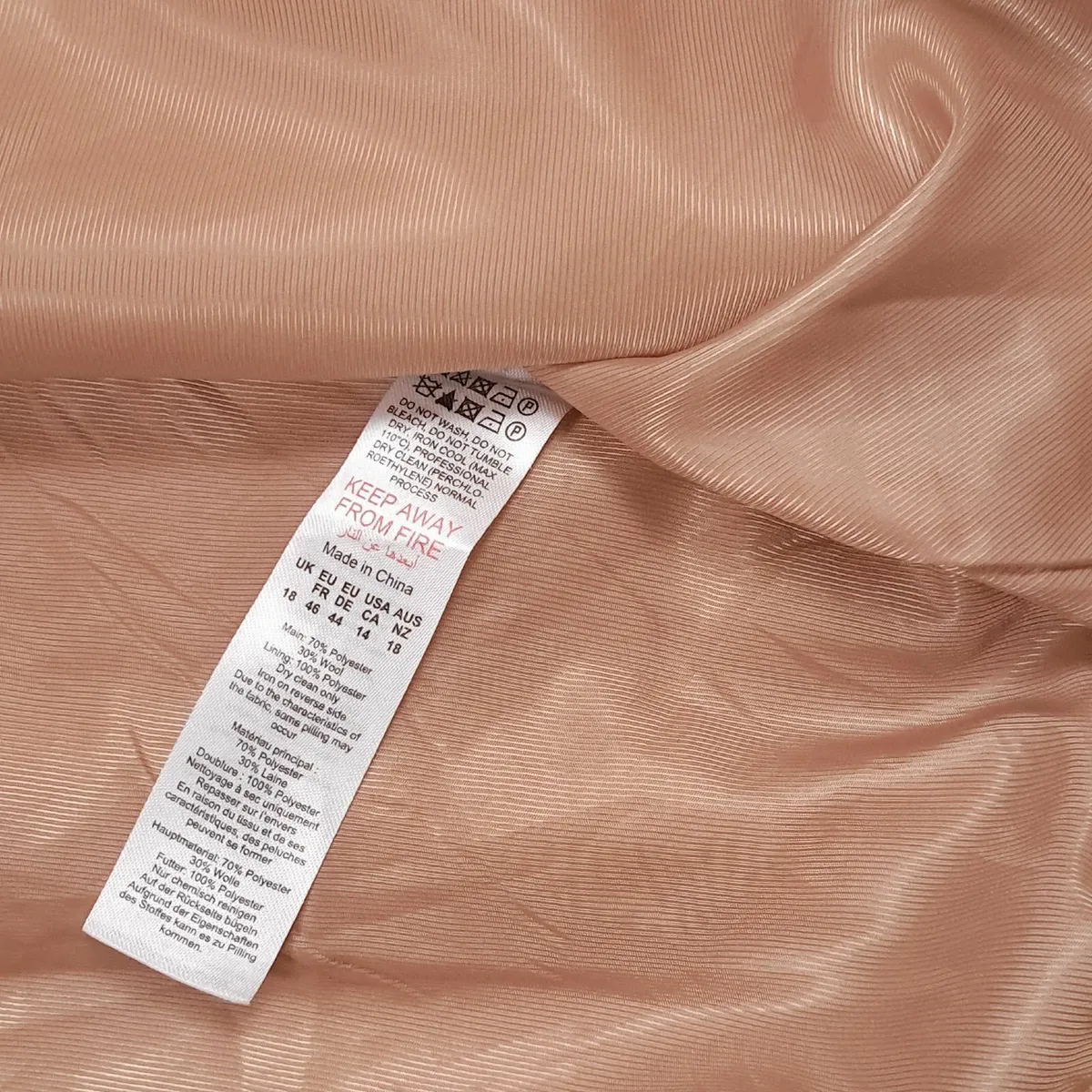 Oasis Beige Camel Long Coat Wool 18UK/46EU - Image 2