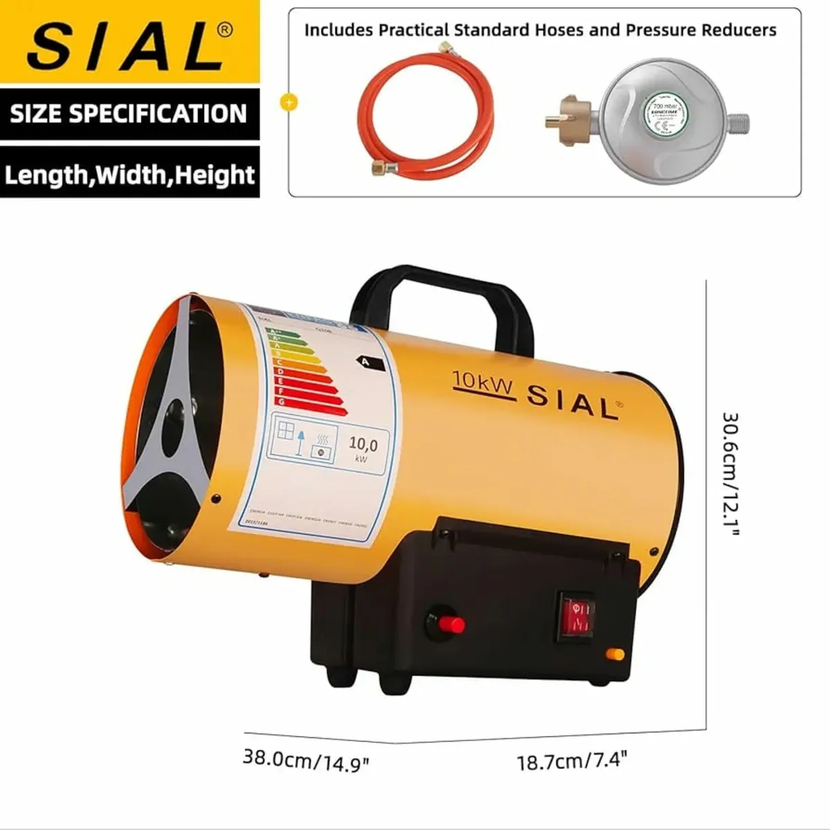 34,200Btu/hr Industrial Gas Fan Heater Portable Wo - Image 2