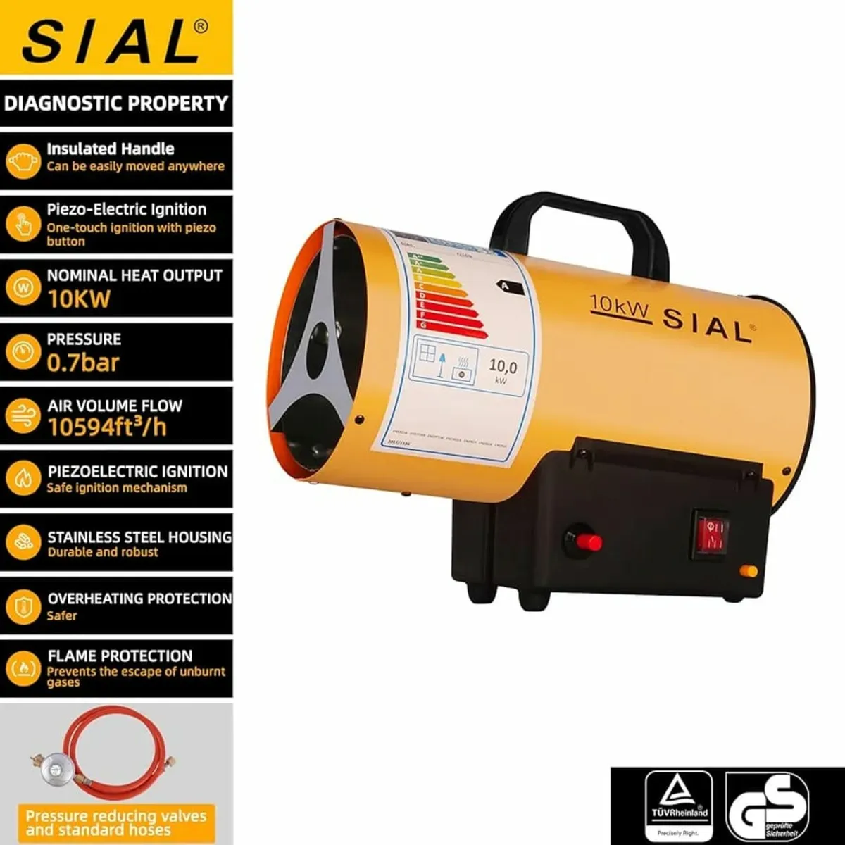 34,200Btu/hr Industrial Gas Fan Heater Portable Wo - Image 3