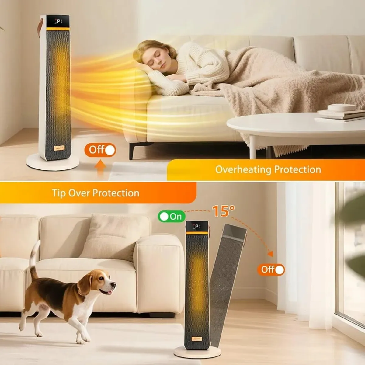 2000W Fan Heater, Low Energy Electric Space Heater - Image 3