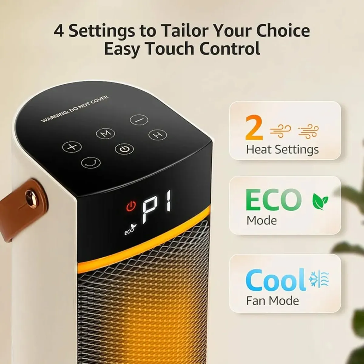 2000W Fan Heater, Low Energy Electric Space Heater - Image 4