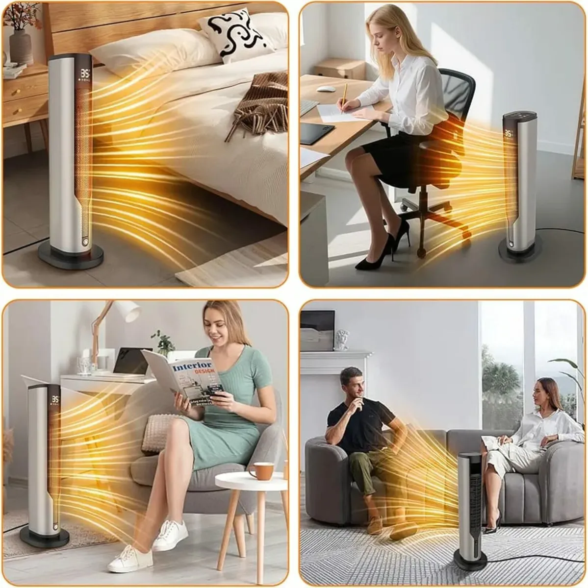2000W Space Heater for Indoor Use, 60cm Height Por - Image 3