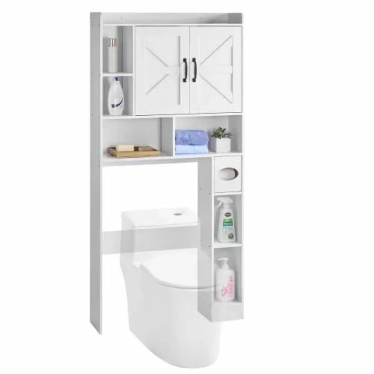 Over The Toilet Storage Cabinet, 168 cm Height Bat - Image 1