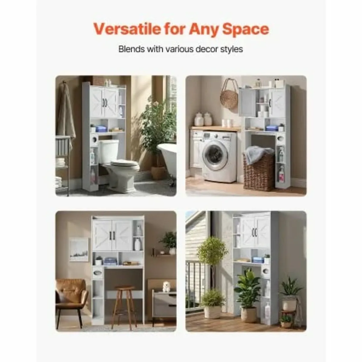 Over The Toilet Storage Cabinet, 168 cm Height Bat - Image 4