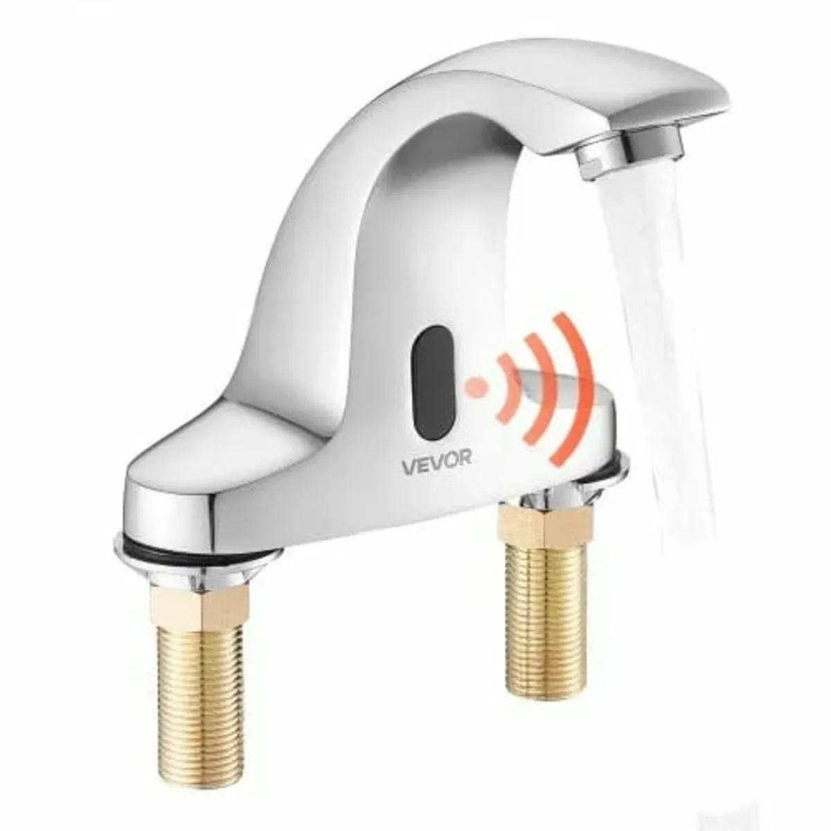 Silver Touchless Bathroom Sink Faucet, Automatic M - Image 1