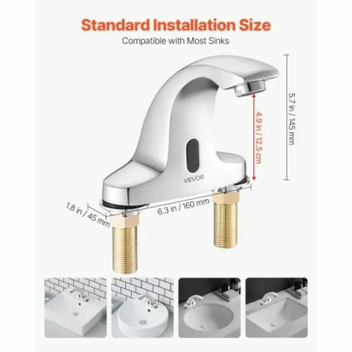 Silver Touchless Bathroom Sink Faucet, Automatic M - Image 3