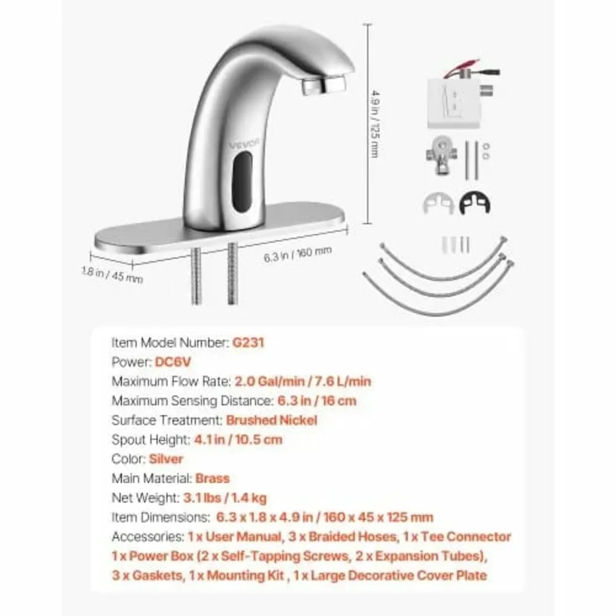 Touchless Bathroom Sink Faucet, Automatic Motion S - Image 2