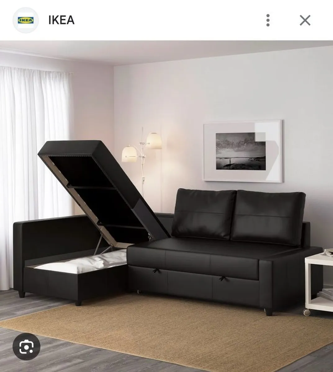 Ikea Leather Corner Sofa - Image 1